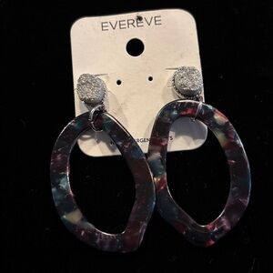 Evereve Silver and Multicolor Oval Earrings